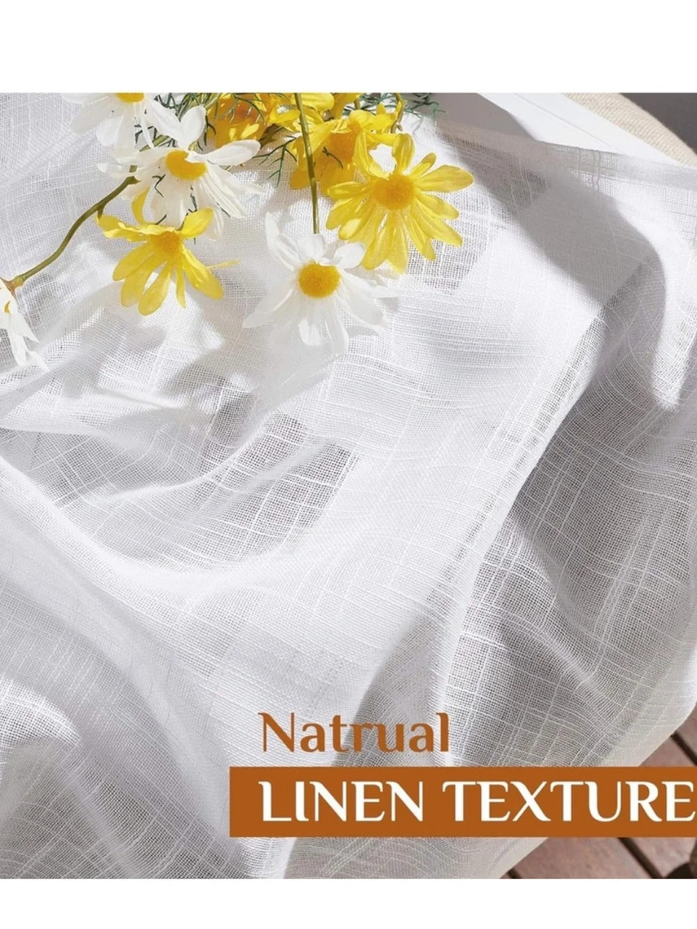 Sheer White Window Curtains - 2 Panels